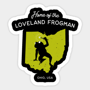 Home of the Loveland Frogman Sticker